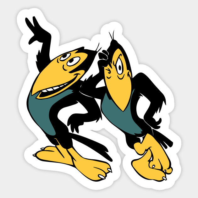 Heckle and Jeckle Sticker by kareemik